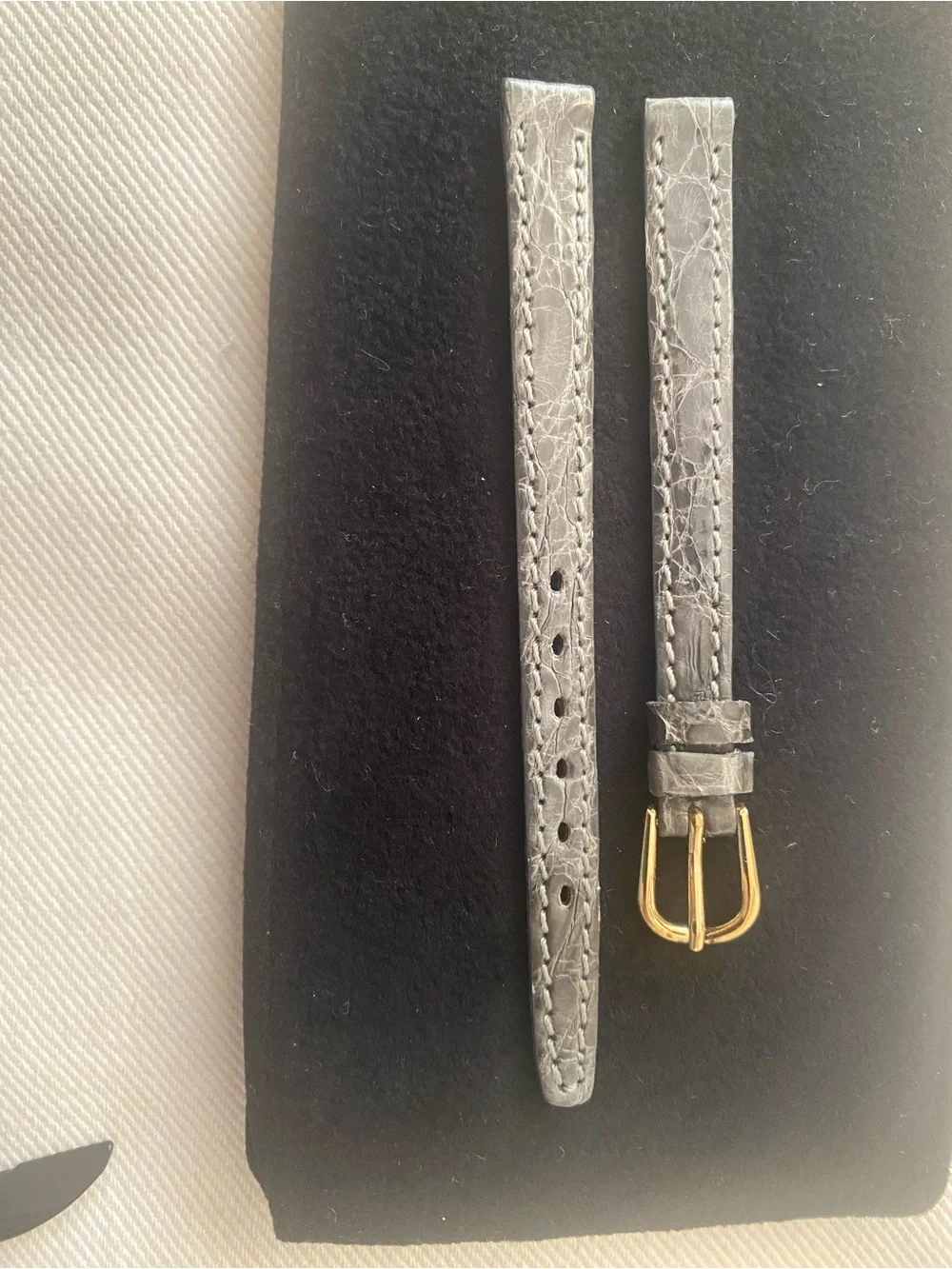 Vintage L. De Beer Classic Tan Leather Watch Strap with Gold Buckle 8mm